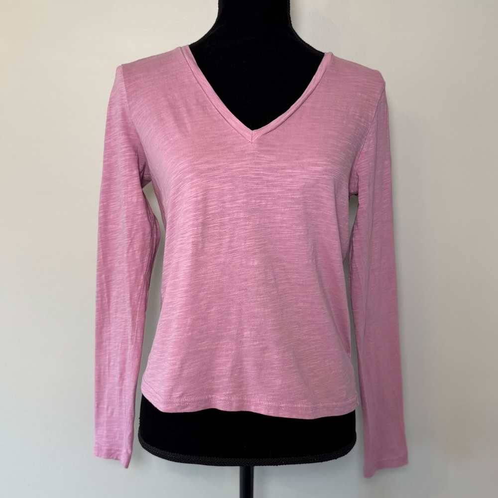 Boden Long Sleeve Shirt Women’s Small V-Neck Soft Pink Textured